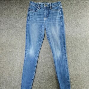 American Eagle Super Hi-Rise Jegging Denim The Dream‎ Jeans Womens Casual 4